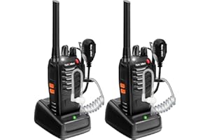 MaxTalker MT-8S Walkie Talkie Aufladbar für Erwachsene Kinder Funkgeräte, Lizenzfrei PMR446 Funkgeräte, Funkempfang 16 Kanäle, Mit Headset und 1500mAh Lithium-Ionen-Akku (2 Stück)