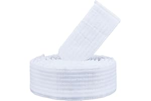 CREATCABIN White Taekwondo Belt Hapkido Martial Arts Belt Judo Karate TKD Aikido Uniform Ranking Belt Cotton Long Soft Universal Fit Belts Jiu Jitsu for Performance Sports Training Equipment 5.9ft