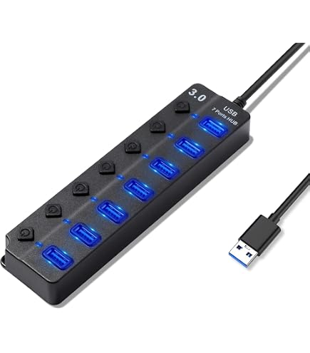LogiLink UA0125 - Hub de 10 Puertos USB 2.0 con Interruptor ON/Off