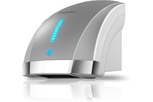 modunful Automatischer Handtrockner Elektrischer Wandmontage Infrarotsensor Händetrockner für Badezimmer Toiletten, 2000W Handtrockner Einstecken, Geräuscharm (40 db), Kompakte ABS-Abdeckung (Grau)