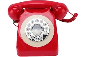 Jectse Retro Fast Telefon, Vintage Sladdtelefon med Tryckknapp och återuppringningsfunktion, för Hemmakontor för Vårdhem