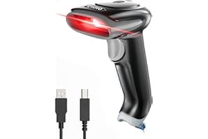 Eyoyo Douchette Code Barre 1D 2D QR Code, Lecteur Code Barre sans Fil 3 en 1 Compatible avec Bluetooth et 2,4 GHz sans Fil et Scanner Code Barre Filaire USB Portable(Gris)