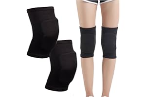 BNPHSIN 1 Pairs Stretchy Dance Knee Pads, Breathable Knee Brace Supports Knee Protector, Full Black Soft Brace Breathable Sleeve Protective for Dance Volleyball Football Yoga Tennis Cycling Jogging