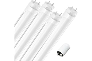 JESLED Tubo fluorescente LED de 90 cm, T8 G13, sin parpadeo, 12 W, 1980 lúmenes (165 lm/W), luz blanca fría de 6000 K, lámpara fluorescente con arrancador para garaje, taller, iluminación bajo