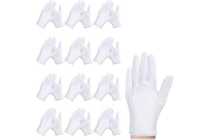 Benaewa 24 Pcs White Cotton Gloves, Large Eczema Gloves, Savefty Work Gloves for Daily Work and More