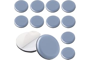 HTTYHT 12 Pezzi Piedini per Mobili Autoadesivo in Teflon PTFE Ø 40 mm Rotondi Scivoli per Mobili Protezione Efficace Mossa Feltrini per Mobili per Sedie Pavimenti Tappeti Mobili Pesanti