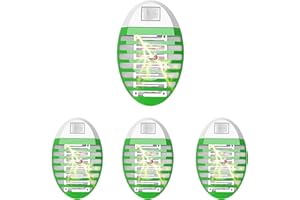 Queath Lampada Antizanzare Elettrica, Zanzariera Elettrica con Luce, per Casa Giardino Interno Esterno Cucina Soggiorno, 100% Professionale ed Efficace,per Insetti Zanzare, Mosca,Falene,4 Pack