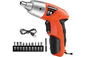 CURBOOM Cordless Screwdriver Compact,3.6V/1300mAh Rechargeable Lightweight Electric Drill Set, Rotating Handle, Magnetic Chuck, Led Light, Suitable for Home Assembly and Office DIY Tools