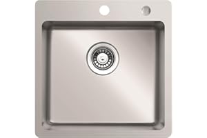 respekta Fregadero empotrado de 1 seno de acero inoxidable con banco perforado tipo / Modelo: Chicago 50 x 50