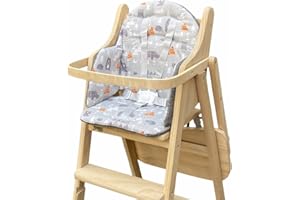Fitzulam Coussin de chaise haute compatible avec East Coast et beaucoup d'autres chaises en bois pour bébé, housse de chaise haute, coussin de siège, rembourrage en bois pour chaise haute
