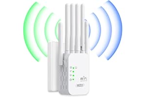 GENÉRICO Repetidores WiFi,amplificadores de señal WiFi, potentes amplificadores WiFi,Extensores WiFi,con 6 Antenas,2 Puertos LAN,1.200 Metros Cuadrados de Cobertura en el hogar y la Oficina, fácil de Instalar