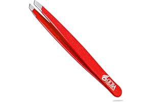 OCBA Pince à épiler pour poils du visage, femmes et hommes pour un toilettage précis des sourcils – Pince à épiler professionnelle en acier inoxydable avec revêtement de couleur noire pour poils