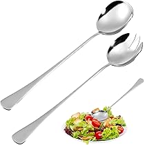 Set Posate Insalata 4 Pezzi - Cucchiaio E Forchetta Acciaio Inox Per Servire - Foto 7
