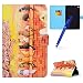 Produktbild Hülle für Kindle Fire HD8 2016,Kindle Fire HD8 2017 Hülle Case,MoreChioce Ultra Dünn Thin Klappbar Stand Flip Case Etui Bunt Muster PU Leder Smart Cover Auto Sleep / Wake Funktion Inner TPU Back Cover Protective Brieftasche Wallet Case Magnetische für Amazon Kindle Fire HD8 2016 / 2017 8.0 Zoll + 1x Blau Stylus Stift