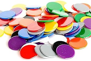 JEYORZY 100 Pièces Bingo Jetons, Marqueur Bingo, Marqueurs en Plastique Transparents Jetons Bingo de comptage, Counting Chip en Plastique Colorém, pour Jeu de Société Multicolore, couleur aléatoire