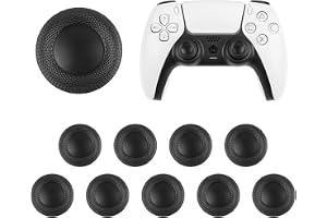 AYESY Wymiennych nakładki na joystick PS5/PS4, 10 sztuk, odporne na zużycie i antypoślizgowe, powierzchnia teksturowana laserowo, czarne