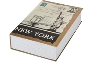 Diversion Book Safe with Key Lock, Parrency Hidden Safe Box of Classical Design, Medium, Newyork, 9 1/2" x 6" x 1 1/3", SBH-M017