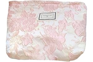 AZURAOKEY Trousse de maquillage Kawaii - En coton - Avec fermeture éclair - Pour femme - Avec imprimé floral - Grande capacité, BH23, Simple et tendance