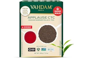 VAHDAM, Feuille Noire de Thé Noir Assam CTC (340g, 170+ Tasses) | Strong, Bold & Rich Thé Assam En Vrac | 100% Pur Assam Chai Thé | Brew Comme Thé Chaud Ou Latte