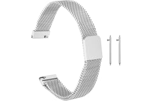 sourcing map Stainless Steel Mesh Watch Band Quick Release Metal Replacement Adjustable Watch Strap with Magnetic Buckle for Men Women