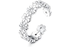 ORAZIO S925 Anello Piede in Argento Sterling per Donne Freccia Infinita Vintage Nodo Celtico Margherita Fiore Anelli da Punta Regolabili Anelli da Punta Estate Spiaggia Piedi Set Gioielli