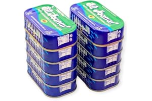 FOODERIO ORIENTAL FOOD TRADE El Manar 10 x sardynki w puszkach 125 g – w stylu śródziemnomorskim tunezyjskim – 10 x 125 g puszki – wysoka zawartość Omega-3 (w oleju słonecznikowym)