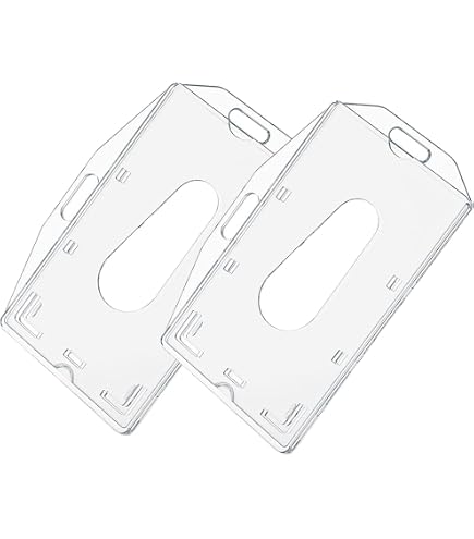 Porte-badge Double Face Rigide CKB Ltd - Pour 2 Cartes Format CR80 - Ouverture Horizontale - Transparent Givré