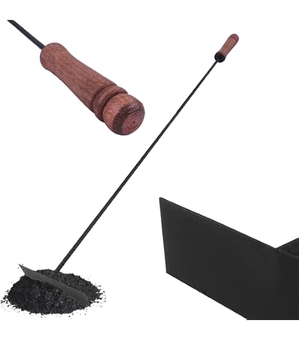 Pelle à Cendres Avec Râteau Long Manche - Pour Barbecue, Four à Pizza, Cheminée - Alliage Aluminium, Résistant Chaleur - 7