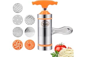 WENYUE Inoxydable Presse Pâtes 7 Moule, Portable Machine à Pâtes Fraîches, Machine à Pâtes Avec 7 Moule, Pour Fettuccine Fraîches, Lasagnes, Rouleaux Pâte, Machine Découper Les Nouilles Avec 7 Moules.