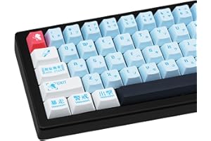 JOLINTAL 143 Touches EVA Keycaps, Blue PBT Keycaps Set, Cherry Profile Keycaps 60 Percent Dye-Sub Custom Cherry MX Keycaps for Mechanical Keyboard