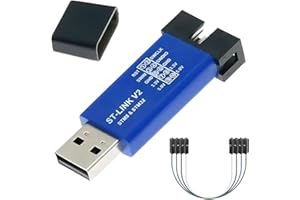 AMZTOUR Programmatore ST-Link V2 Emulatore ST-Link Downloader con Cavi 20cm 4Pcs Alloggiamento Programmatore in Lega di Alluminio per STM32 SWD/STM8 SWIM Download Debug Microcontrollore a 8/32 bit