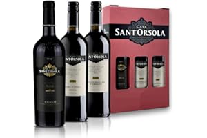 Sant'Orsola - Vino Rosso Confezione Regalo, Chianti D.O.C.G., Montepulciano D.O.C., Nero d'Avola D.O.C., Gusto Secco e Intenso, 3x750 ml