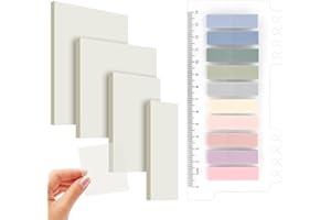 Bekecidi 400 szt. przezroczystych zakładek samoprzylepnych, zakładek indeksowych i przezroczystych notatek, karteczki do pisania i naklejania do szkoły, biura (przezroczyste + 10 kolorów)