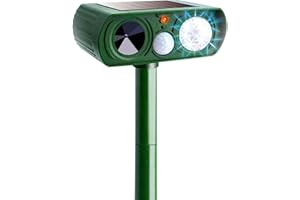 GEULIEBY Solar Katzenschreck, Multifunktion Ultraschall Katzenabwehr, Wasserdicht Marderschreck mit Bewegungssensor, Vogelschreck Vertreiber für Maulwurf, Hunde, Vögel, Katzenschreck für Garten Rasen Farm