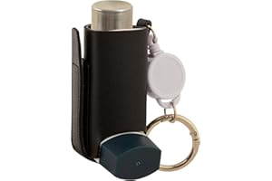 Adfuenom Inhaler Case,Asthma Inhaler Holder Keychain,Inhaler Cover,Retractable Clip PU Leather Protective Travel Handy Mini Holster for Kids and Adults.Carrying Case with Carabiner Clip,Inhaler