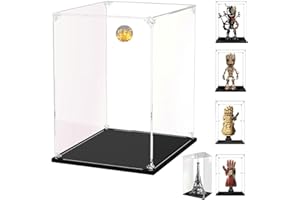 AAABOX 20x20x35cm Trasparente Teca,3mm Spessore Acrilico Vetrina Espositiva per Lego Guanto Infinito 76191 76223|Groot 76217 76249|Torre Eiffel 21019,Scatola Antipolvere per Figure