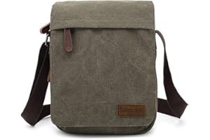 Sechunk Kleine Umhängetasche aus Segeltuch im Vintage-Stil