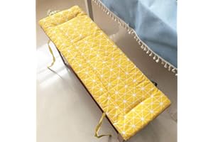 XPNIT Bench Cushion 2 3 Seater,cotton Garden Bench Seat Cushion Pad, Dining Kitchen 100/120cm Long Bench Pad Cushion for Indoor Outdoor (100x30cm,Yellow)