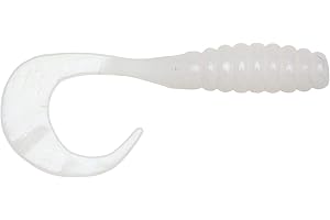 YUM LURES Yum señuelos yrtg327 Ribbontail Grub Pesca Cebo, Color Blanco, 3 "