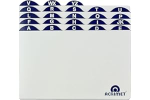 Guías de Tarjetas, Índice A-Z Acrimet 6” X 9” para Soporte de Tarjetas (Tarjetas Blancas con Pestañas Azules)