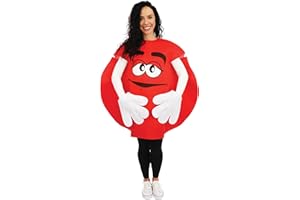 P'TIT CLOWN - 76701 - Costume Bonbon Adulte - Unisexe - Parfait pour Déguisement Carnaval, Halloween, Cosplay, Anniversaires, Fêtes à Thème, Soirées Déguisées - Polyester - Taille Unique - Rouge