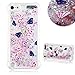 Produktbild Aearl iPod Touch 6/iPod Touch 5 Hülle Bling Fließend Treibsand Niedlich Bunt Gemalt TPU Weich Case Glitzer Schwebend Flüssige Durchsichtige Handyhülle für iPod Touch 5th/6th - Rosa Diamant