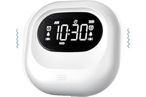 ‎MESQOOL Vibrationswecker für Tiefschläfer, Batteriebetriebener Wecker unter dem Kopfkissen, Einstellbare Vibration, Drahtlos, Doppel Alarm, Hintergrundbeleuchtung, Tragbare Digitaluhr für Hörgeschädigte