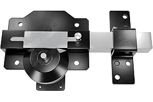 Amig - Cerrojo de Seguridad con Cilindro Redondo y Pestillo de Apertura Mod. 1 - Cilindro 50mm - Cerrojo de Sobreponer para Puertas de Entrada o de Paso - Incluye 5 Llaves - 88 x 153mm - Acero - Negro