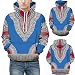 Produktbild Herren Damen Sweatshirt FORH 2in1 Oversize Kapuzenpullover Hoodie Sweater Sweatjacke Liebhaber Pullover Afrikanischen 3D Drucken Top Langarm Hoodies