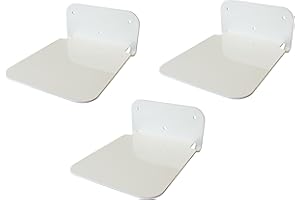 Galleksa Invisible Concealed Floating Metal Bookshelf Wall Mounted Storage for Home Room Creative Decoration Book Display (3 - Pack, White)