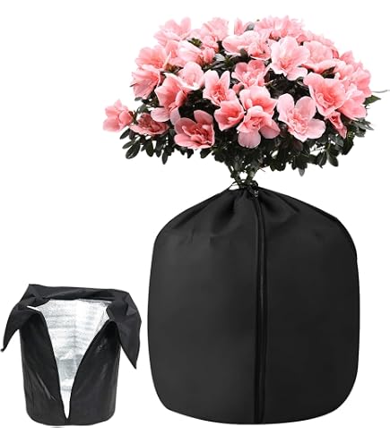 Produktbild von MUCOOS 45 X 50 Cm Topfschutz Pflanzen Winter, Thermo Topfschutz Pflanzen Winter Mit Reißverschluss Und Kordelzug, Winterschutz Für Kübelpflanzen, Pflanzen Wurzeln Halten Warm