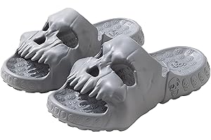 Moollyfox Zabawne klapki z czaszką, kapcie dla kobiet i mężczyzn, antypoślizgowe, lekkie buty prysznicowe, buty pod prysznic, na lato, do ogrodu, na basen, do użytku wewnątrz i na zewnątrz