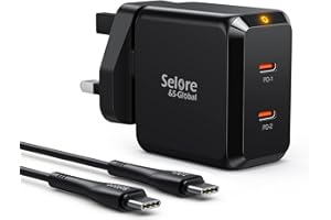 SELORE&S-GLOBAL USB C Charger Plug 67W GaN Wall Charger PPS PD3.0 Fast Charging Block 65W Dual USB C Power Adapter with 4ft Cable Compatible with MacBook Air/Pro, iPad, Dell XPS 13, iPhone 14 Pro Max, Samsung S23 S22