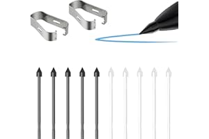 MAYDORHER Tips/Nibs Replacement for Remarkable 2, Durable Remarkable Pen Tips for Marker 2/1 Stylus Marker Pen Plus, Titanium + Plastic Nibs/Tips+Clip (5 Black + 5 White)